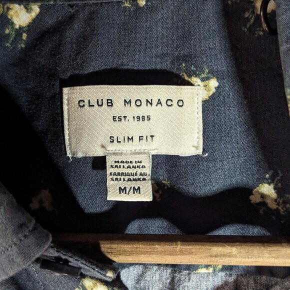 CLUB MONACO SLIM FIT OXFORD FLORAL PATTERN BUTTON UP US M - Picture 3 of 4